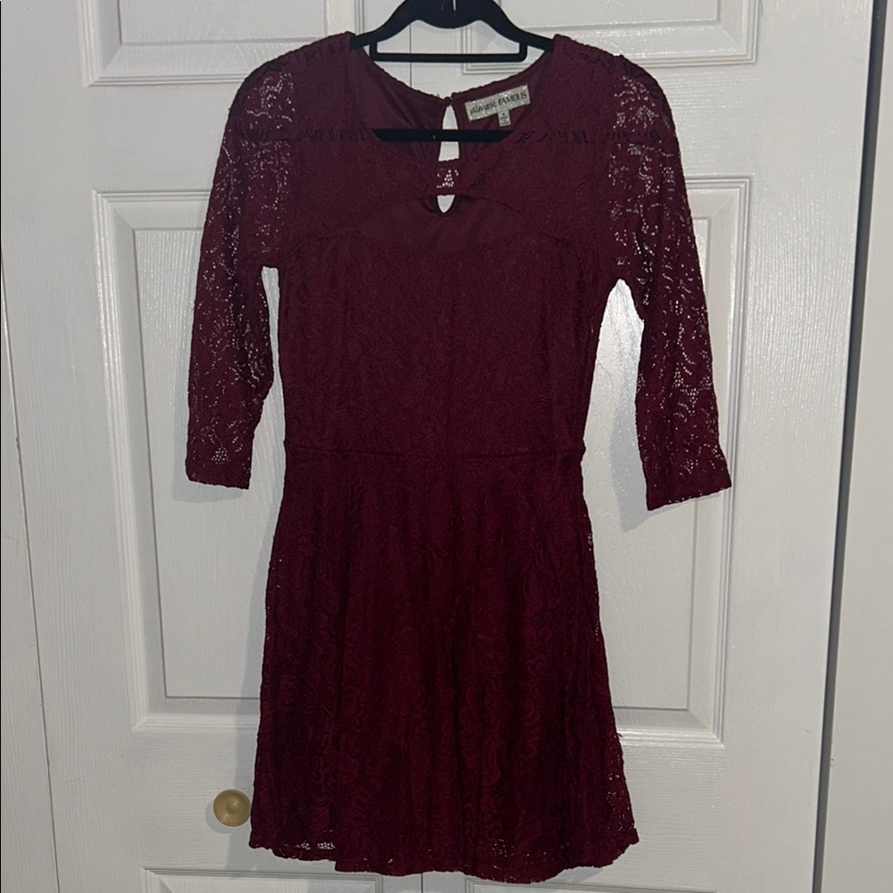 Women’s Burgundy Lace Dress